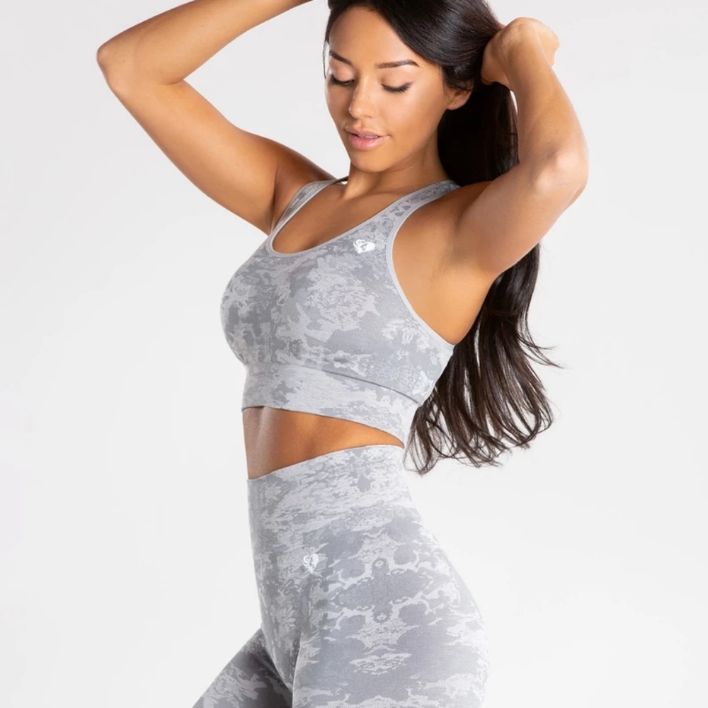 Camo seamless sports bra grey-small